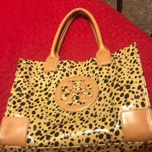 Tory Burch leopard spotted tote